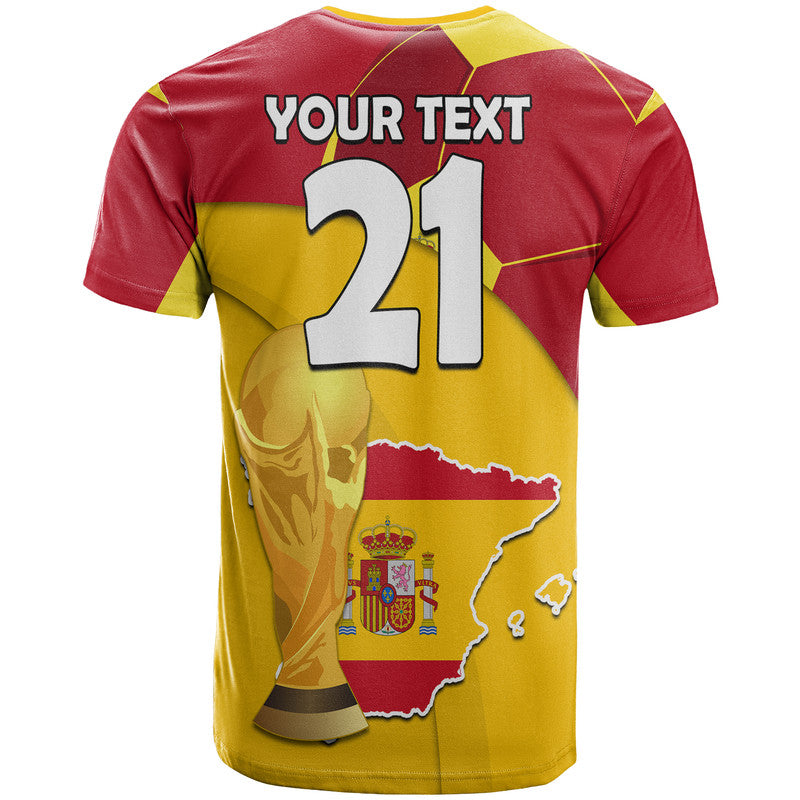 Custom Spain Football Champions T Shirt Spain Flag With Soccer Ball