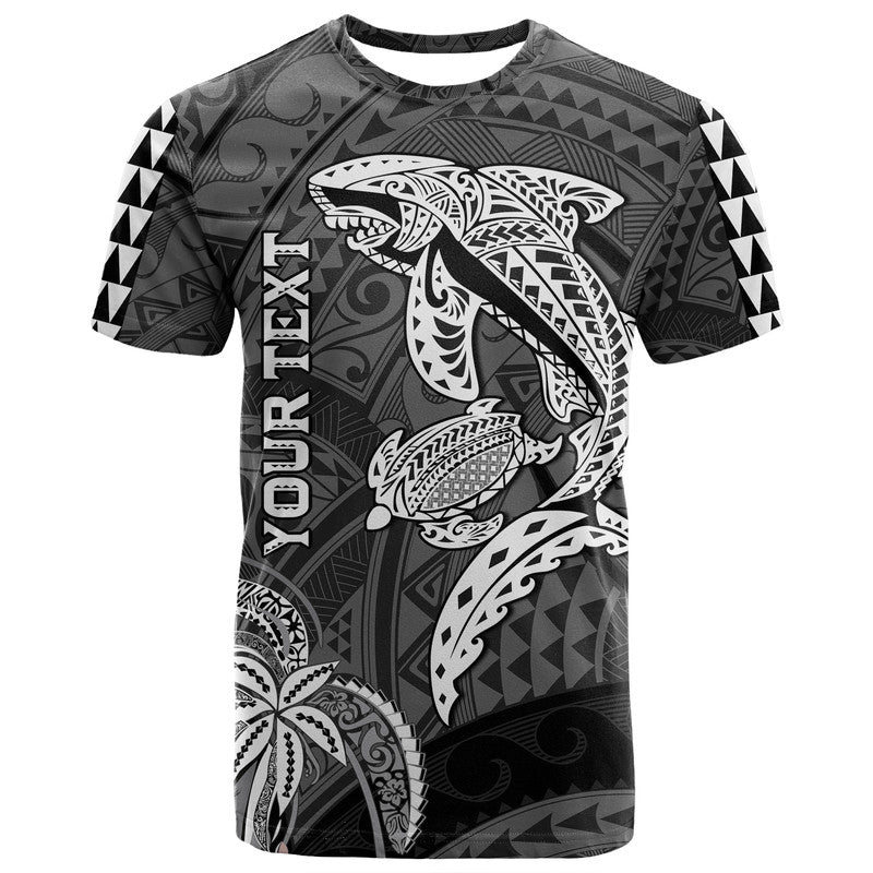(Custom Personalised) Hawaii T Shirt Shark and Turtle Mix Kakau