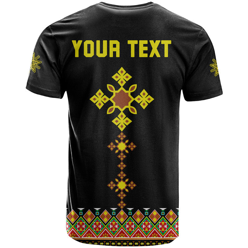 Custom Ethiopia Cross T Shirt Geometric Ethnic