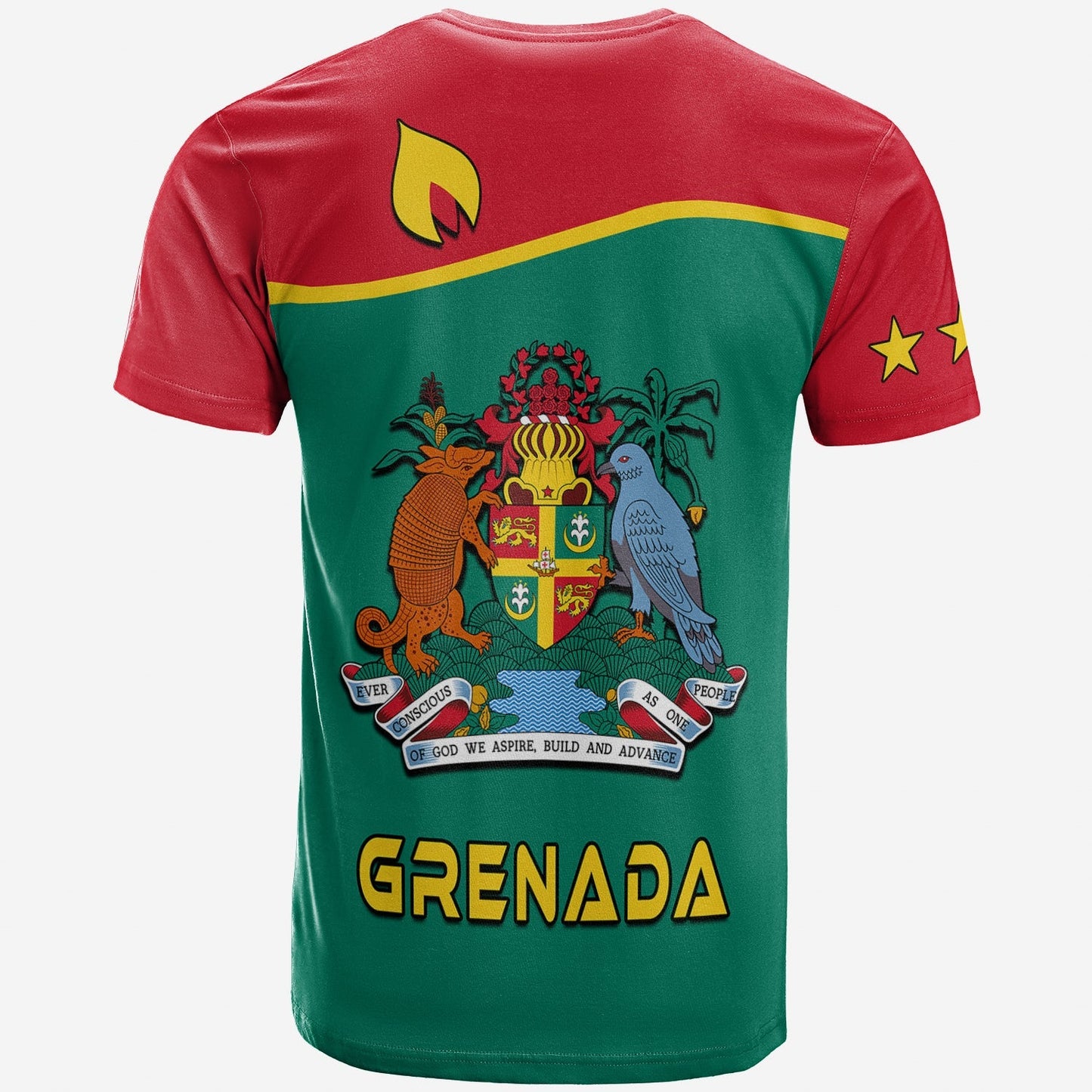 Grenada T Shirt Coat of Arms and Map Impressive