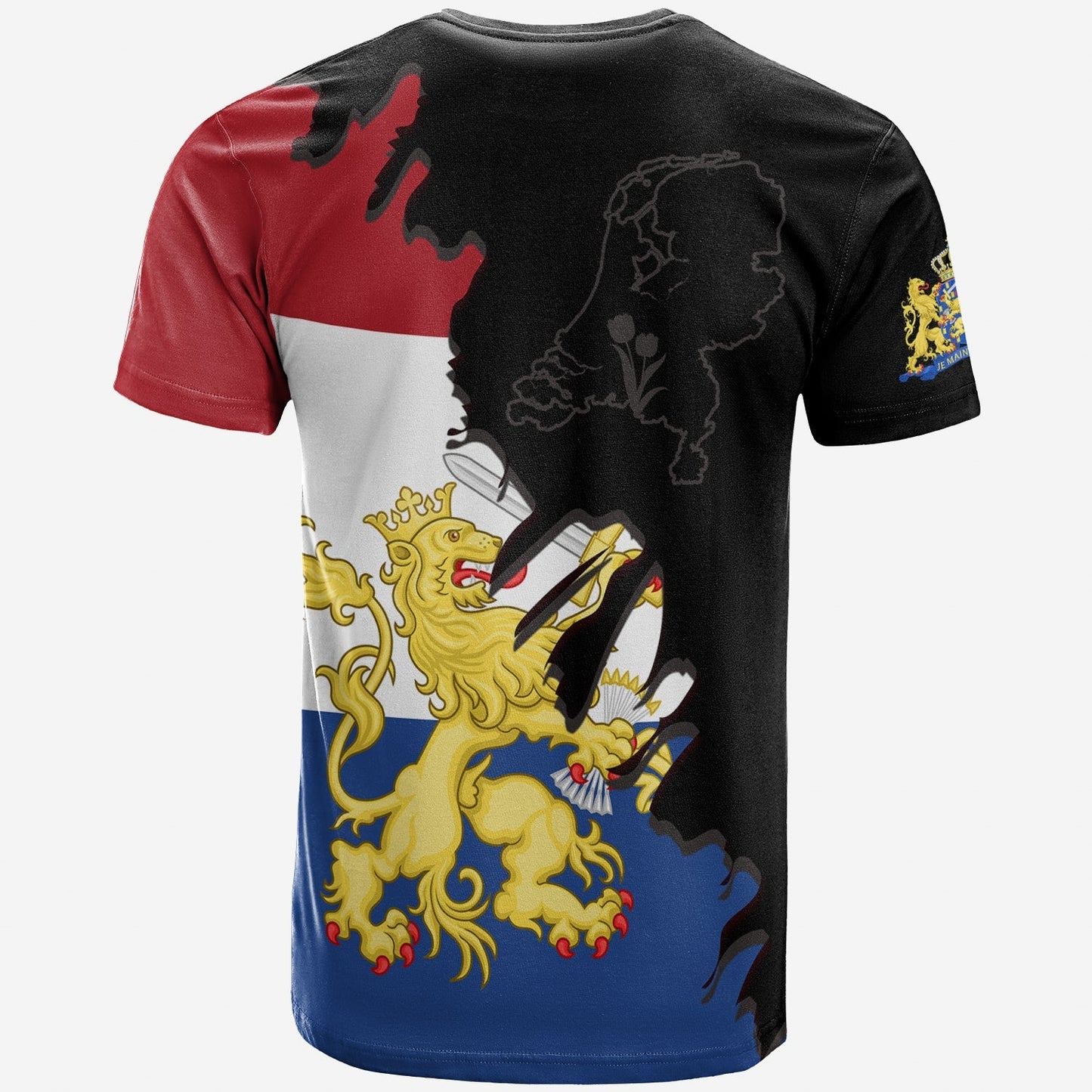 Netherlands T Shirt Style Flag and Map Holland