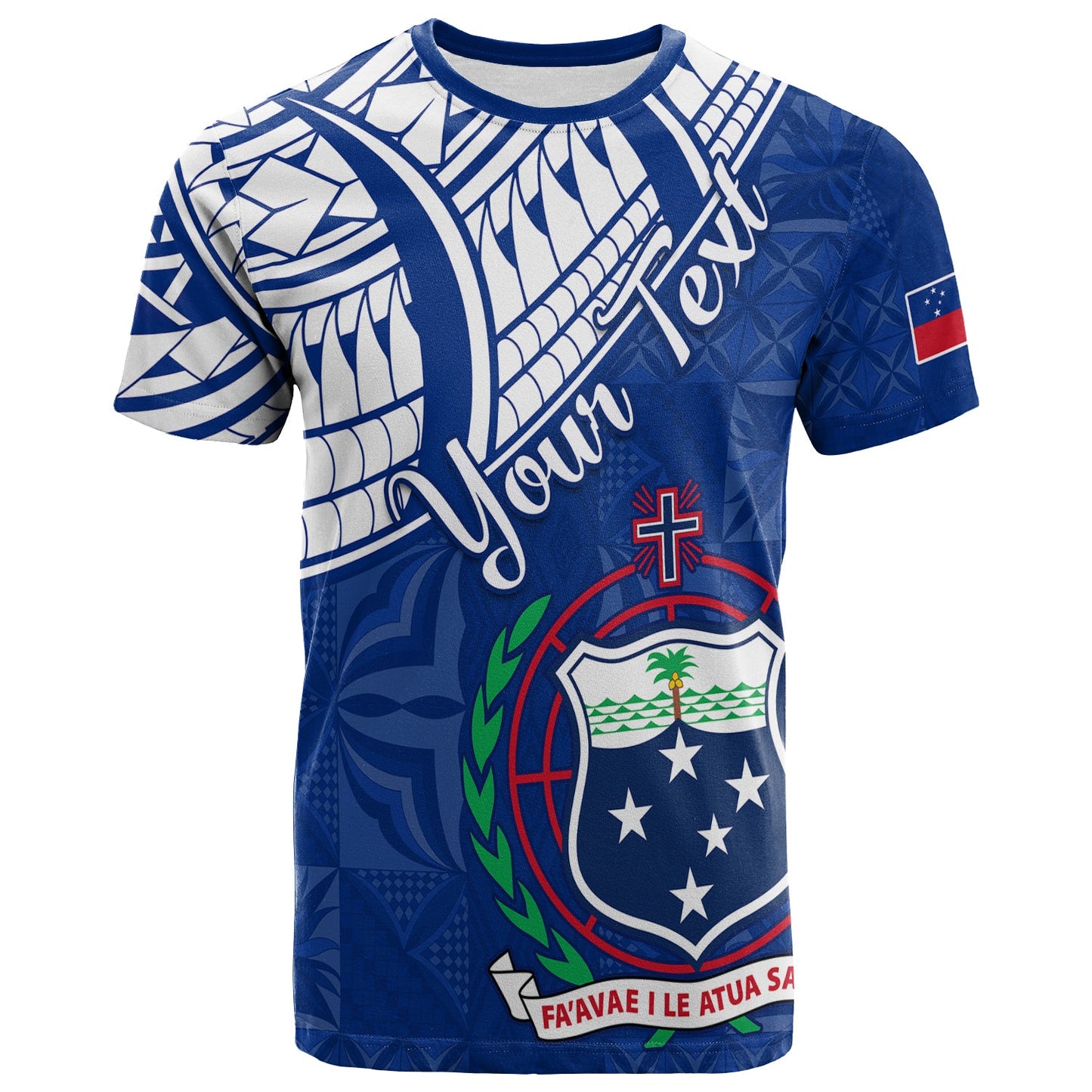 Custom Personalised Samoa Siapo T Shirt Sporty Mix Barkcloth Panel