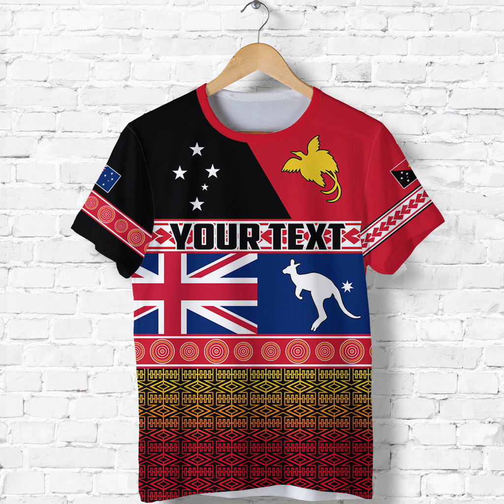 Custom Personalised Papua New Guinea And Australia T Shirt Polynesian Png And Aus