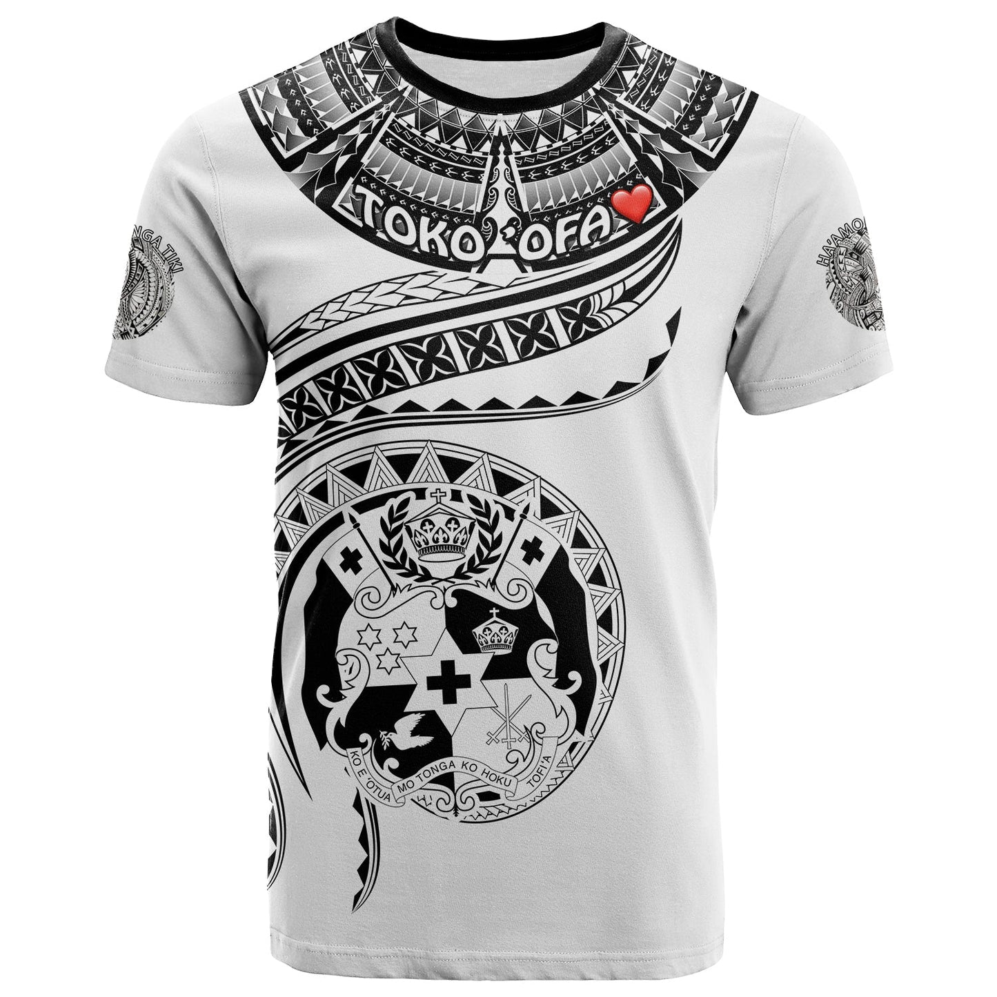 Toko ’Ofa Tonga Polynesian T - Shirt - Tonga Waves Mix Logo White