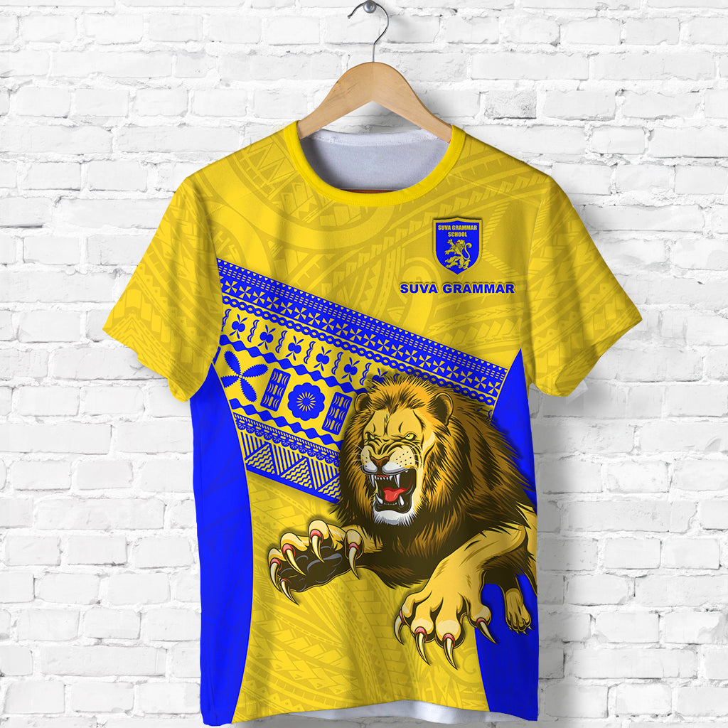 (Custom Personalised) Suva Grammar Fashion T Shirt Fiji School Version Lion Gold
