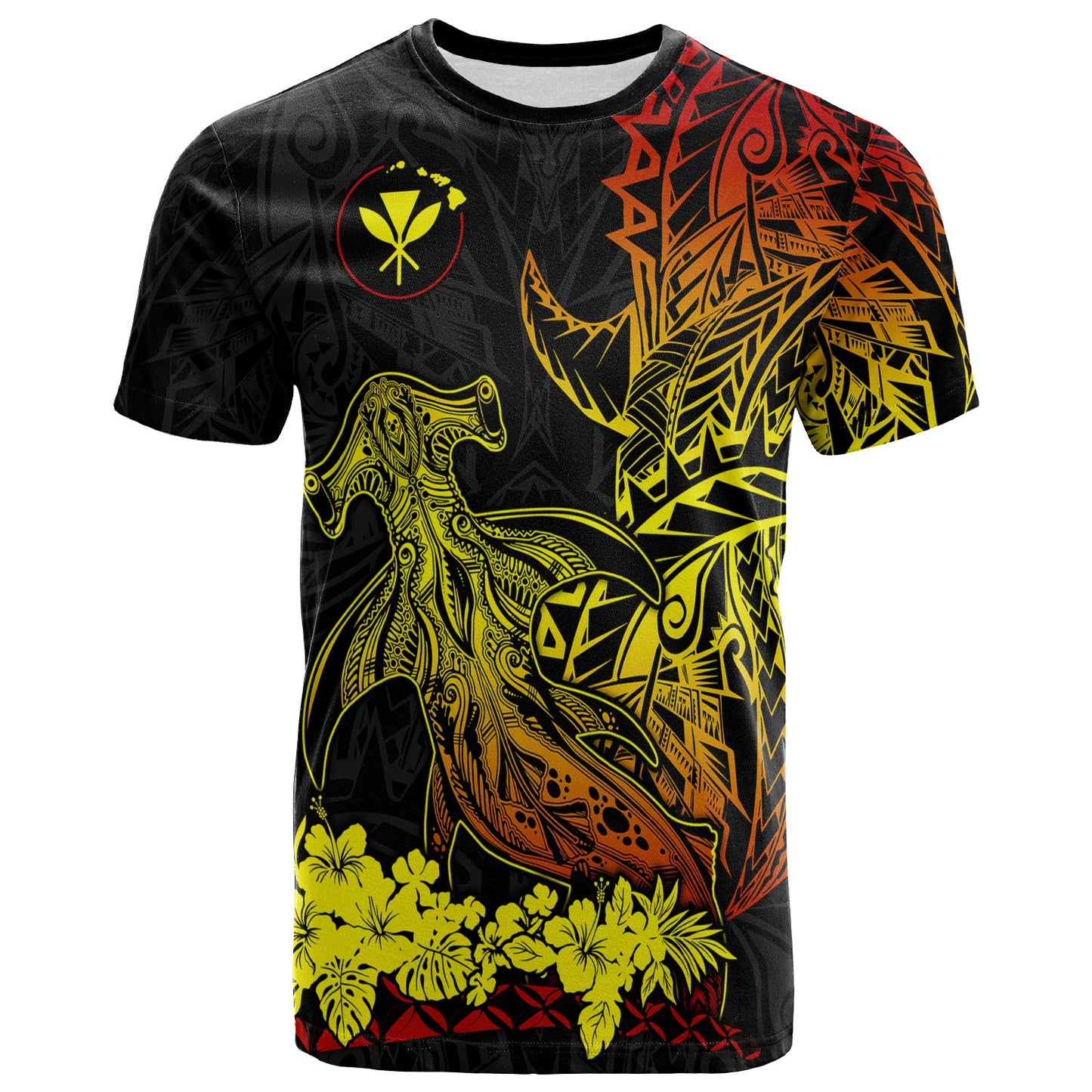 Hawaii Polynesian T Shirt Wild Hammerhead Sharks Fresh Life