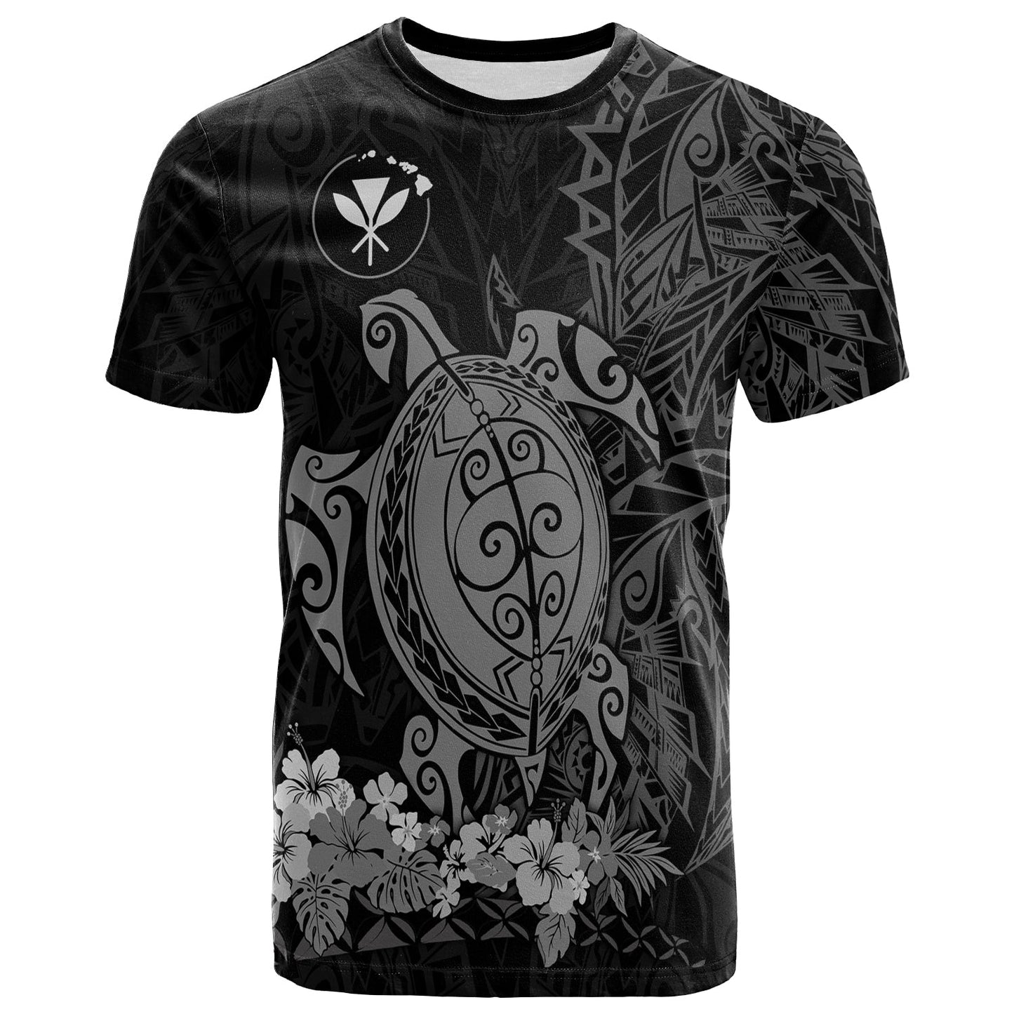 Hawaii Polynesian T Shirt Gray Sea Turtles Hawaiian