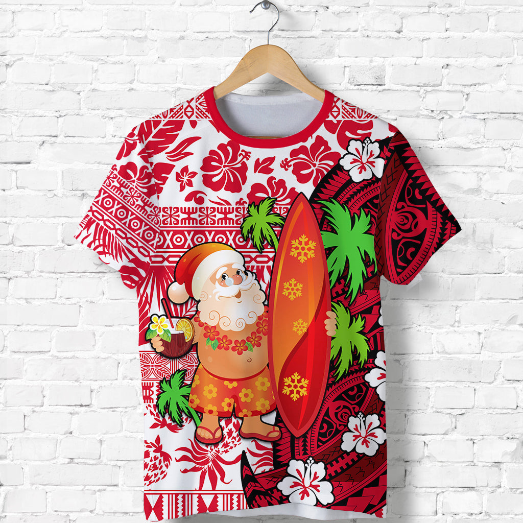 Mele Kalikimaka T Shirt Christmas Hawaii with Santa Claus