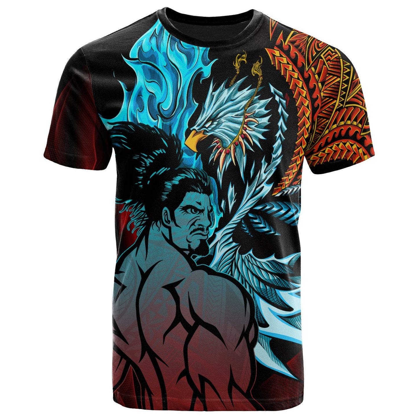 Samoa T - Shirt - Samoan Warrior With Eagle