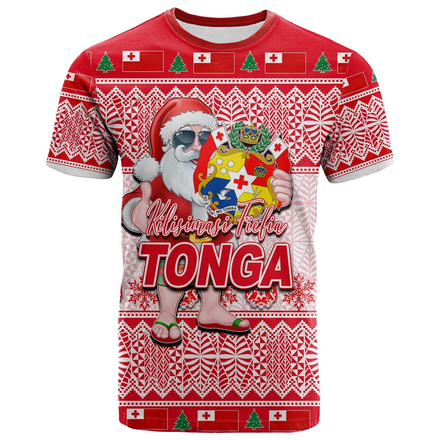 Tonga Christmas T Shirt Cool Santa Claus