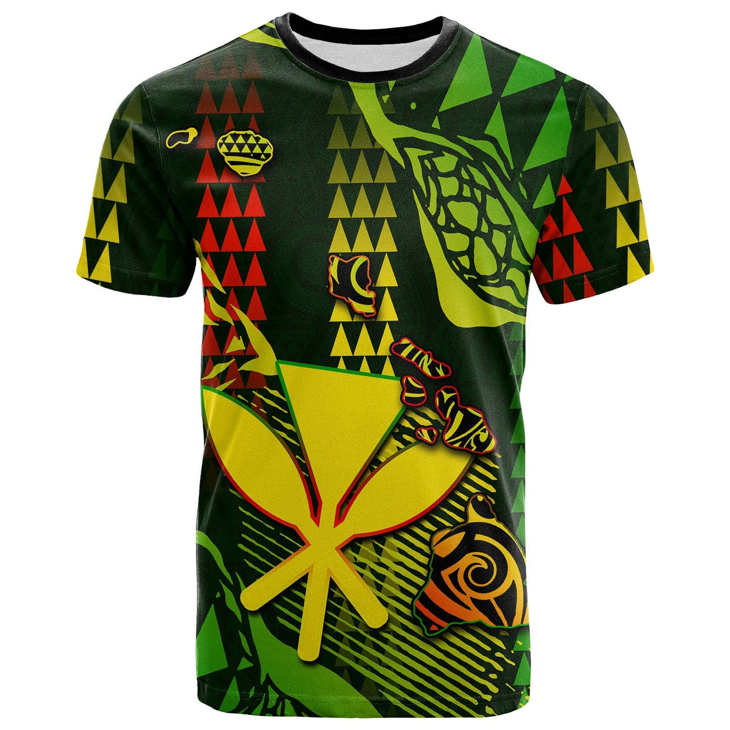 Hawaii Kanaka Map T Shirt Hawaii Color Style