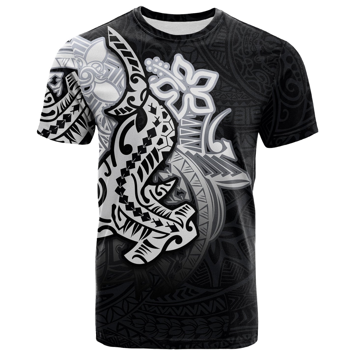 Hammerhead shark T Shirt Polynesian Black Style