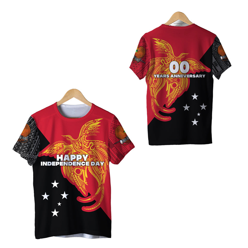 Custom Personalised Papua New Guinea T Shirt Independence Day Flag Style