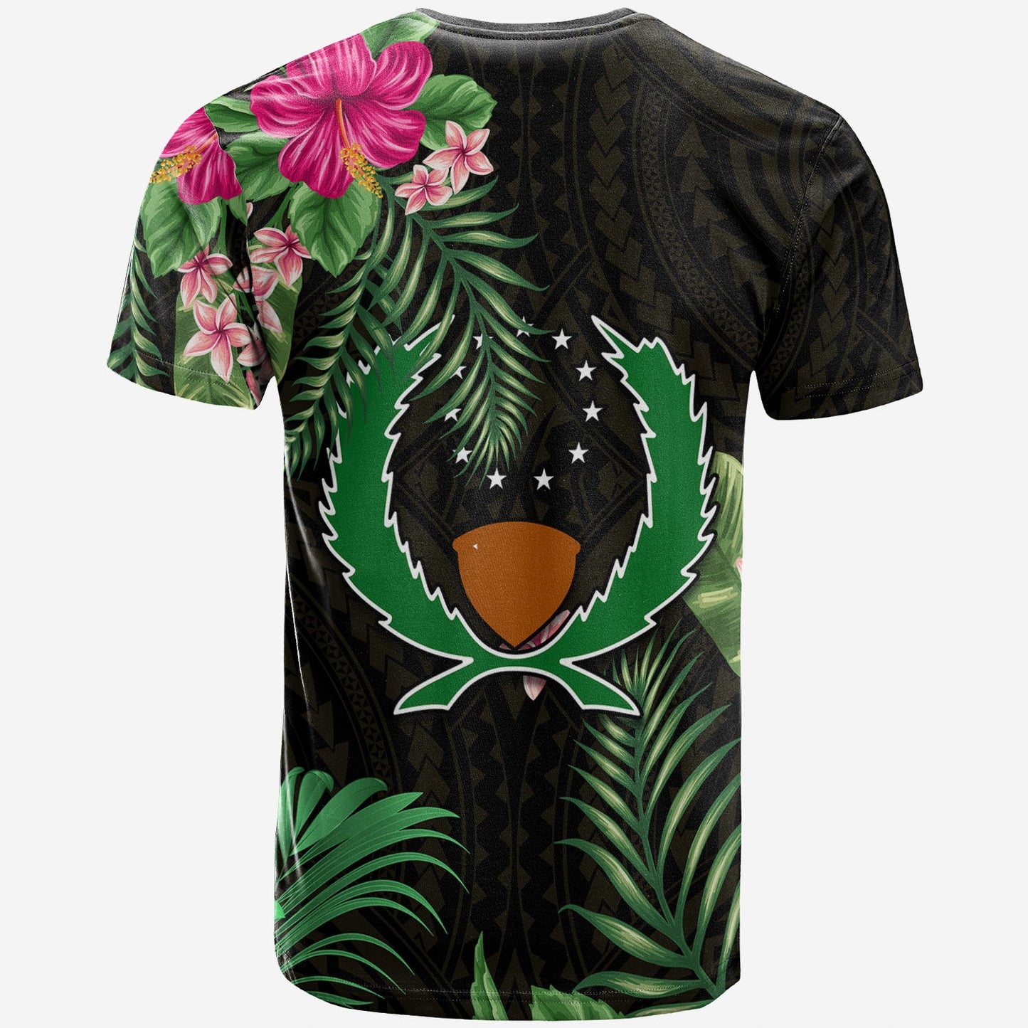 Pohnpei Micronesia Gold T Shirt Tropical Flowers