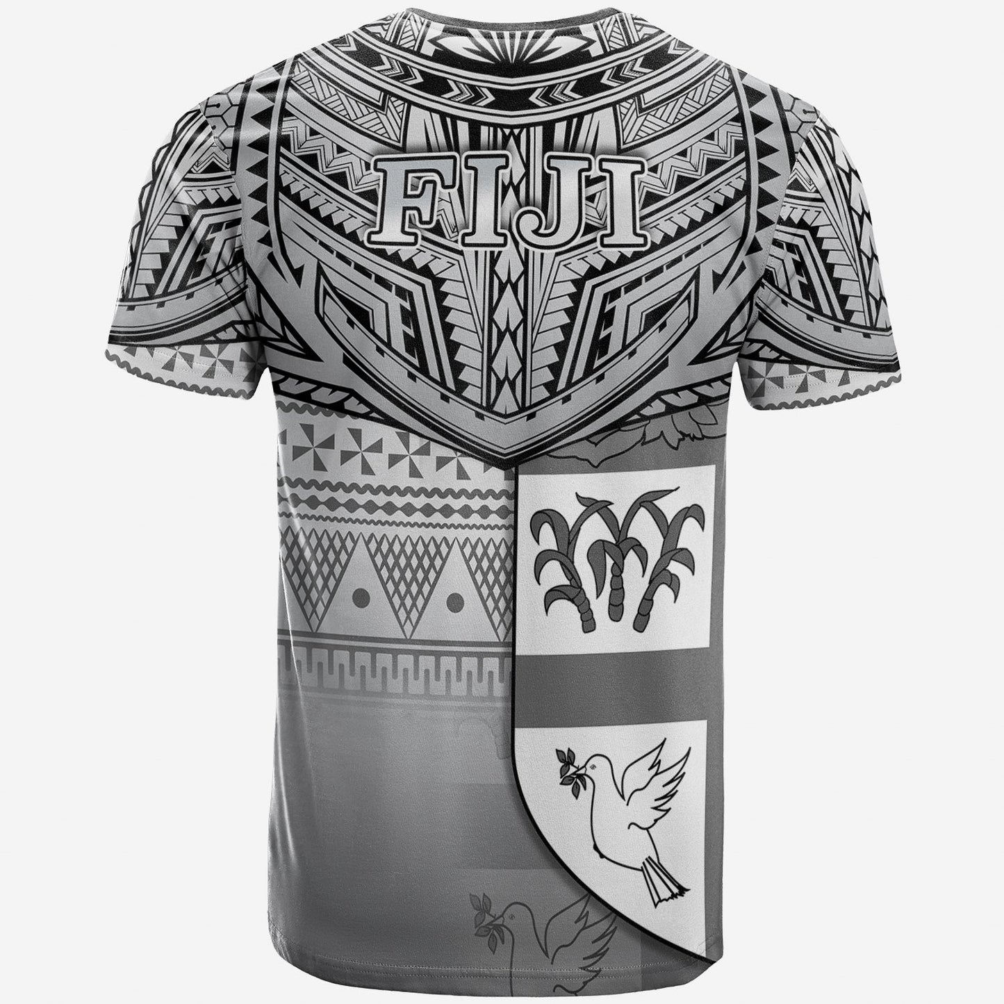 (Custom Personalised) Fiji Creative T Shirt Love Country Version Black