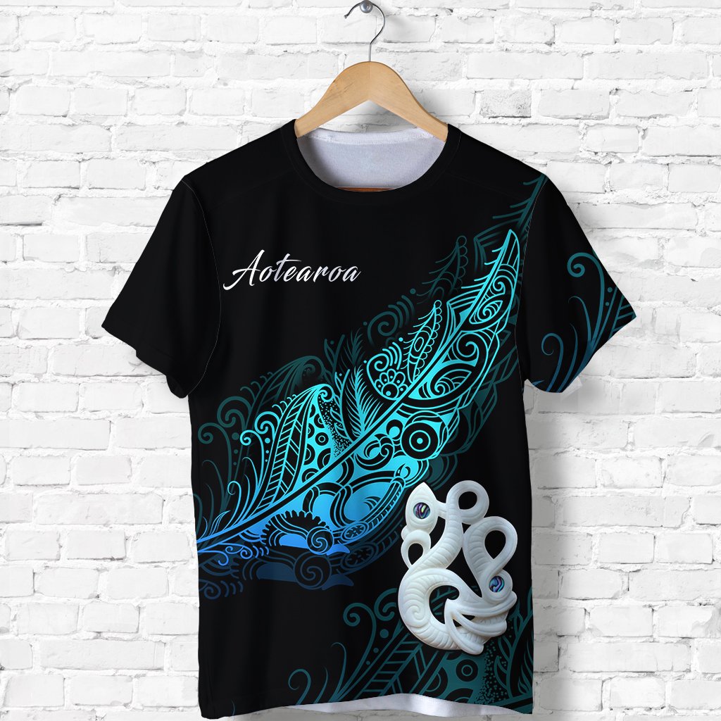Aotearoa T Shirt Fern Mix Manaia Matau