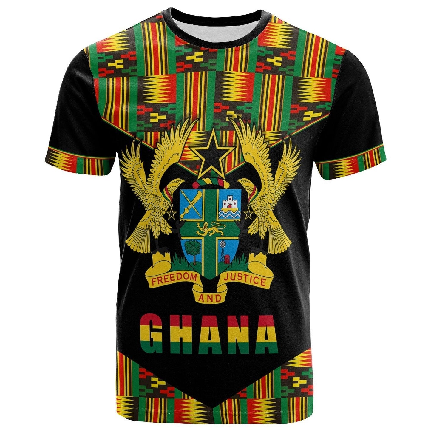Custom Ghana Proud T Shirt Ankara Kente