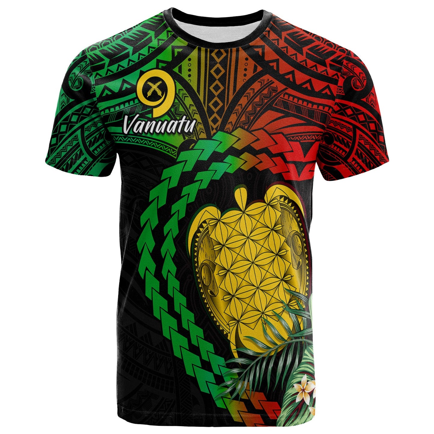 Vanuatu Heart Polynesian T Shirt Turtle Sand Drawings