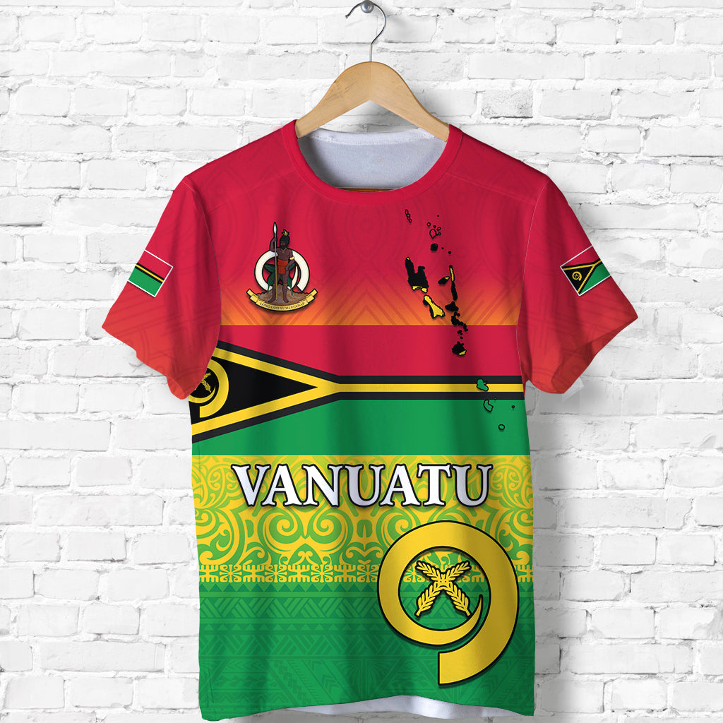 Vanuatu Color T Shirt Six Provinces and Map