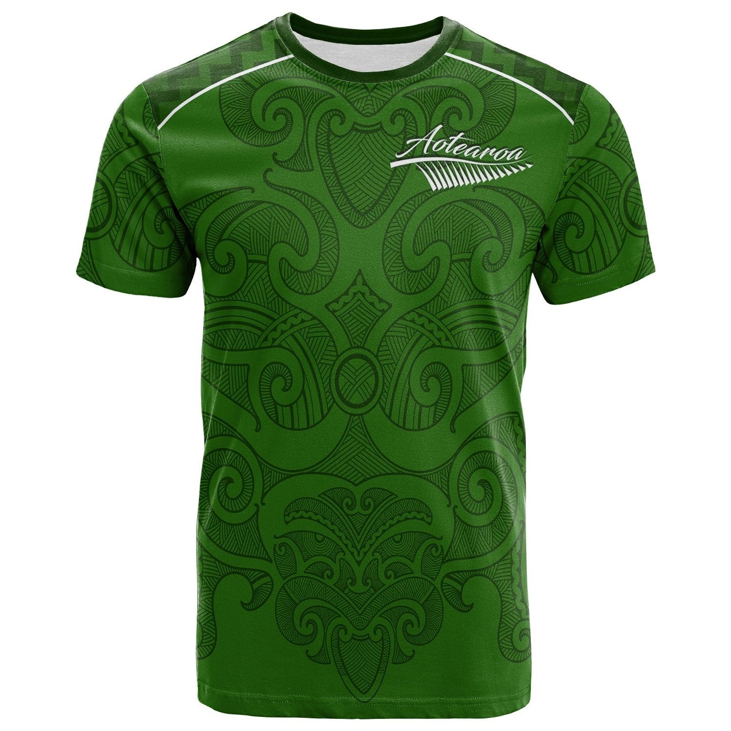 (Custom Personalised) Maori 2021 T Shirt Green Aotearoa Tattoo Custom Text and Number