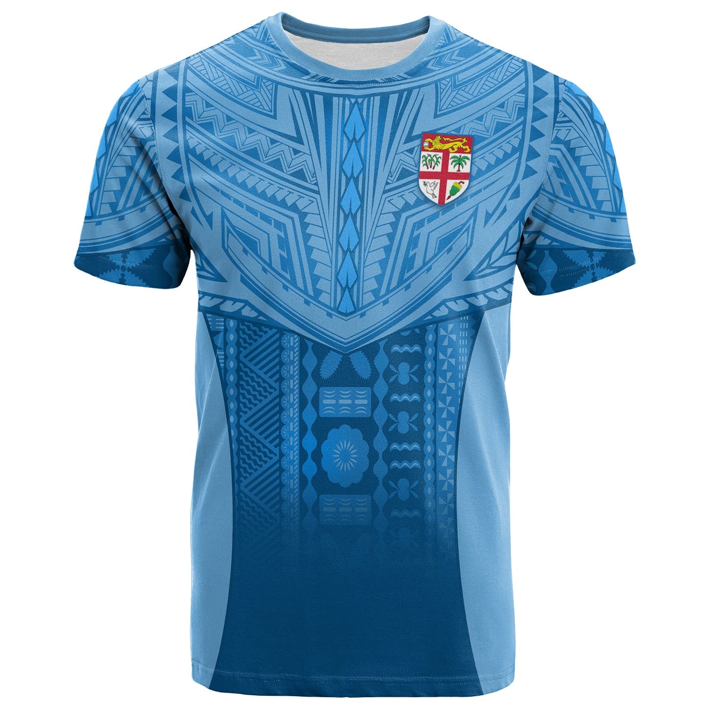 Custom Personalised Fiji Faithful T Shirt Version Blue - Custom Text And Number