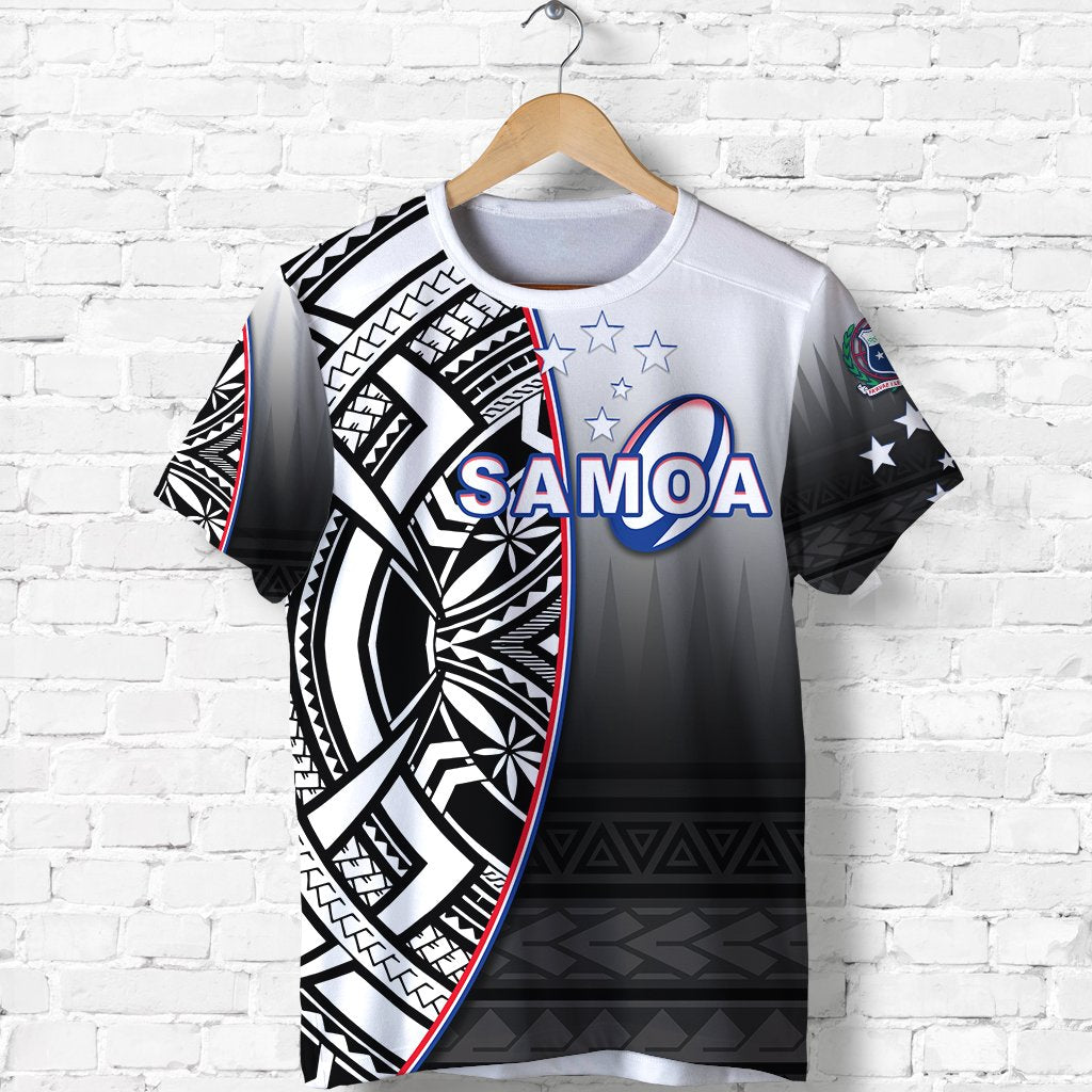 Custom Personalised Manu Samoa Rugby T Shirt Impressive Version Black - Custom Text And Number