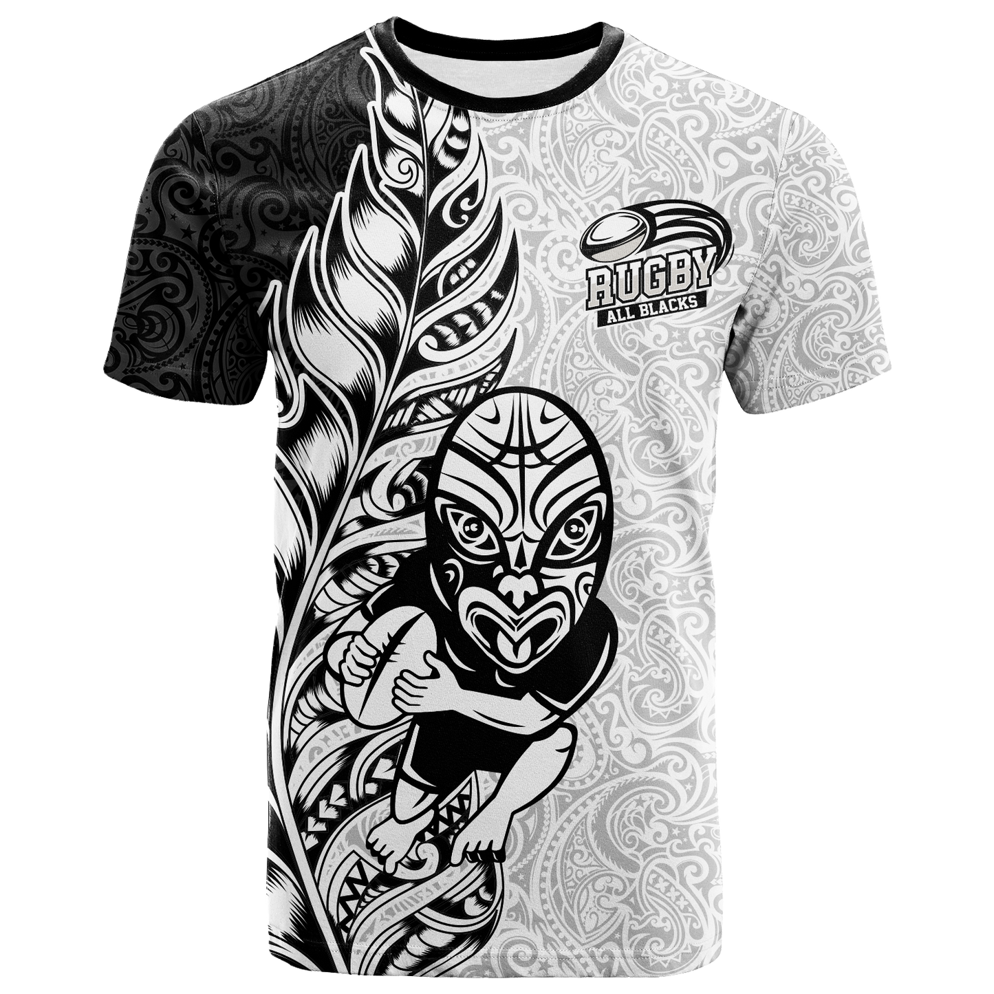 New Zealand Maori All Black Rugby T Shirt All Over Print