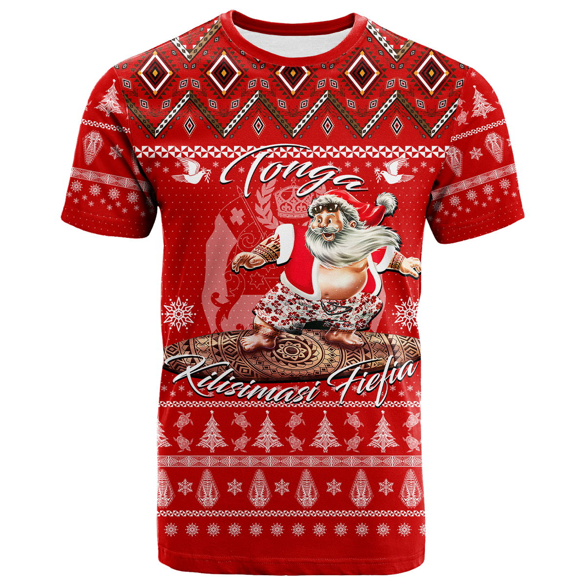 Tonga Christmas - Kilisimasi Fiefia Santas Polynesia T Shirt -