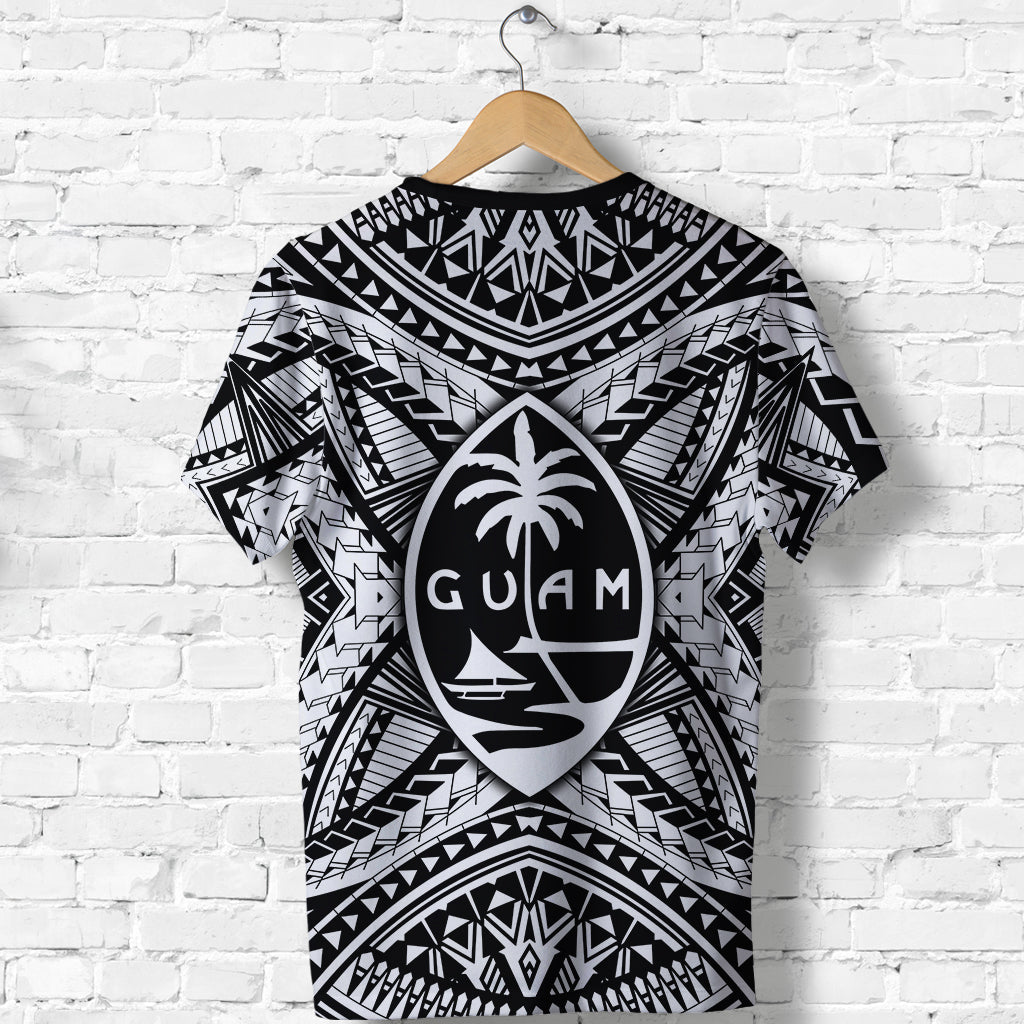Guam Rugby T Shirt Polynesian Patterns White