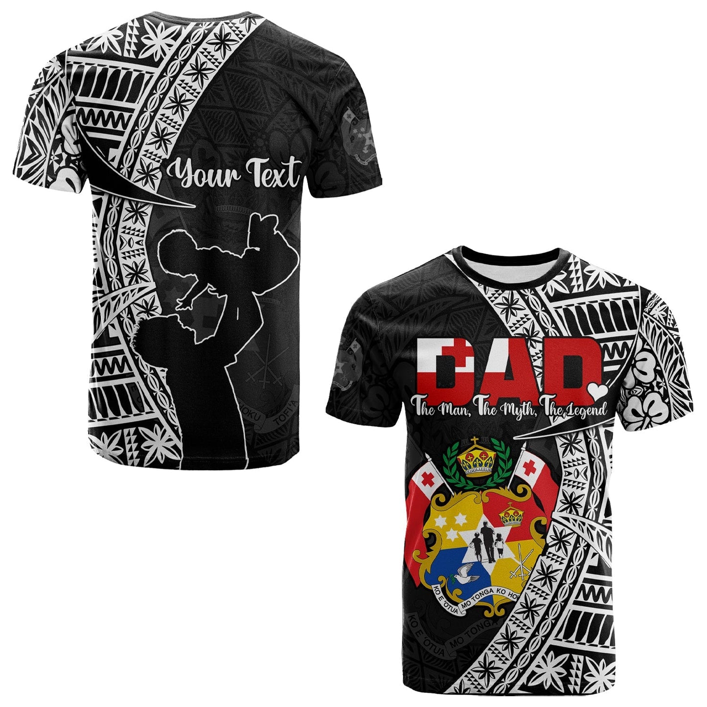 Custom Personalised Tonga T Shirt Happy Tongan Fathers Day
