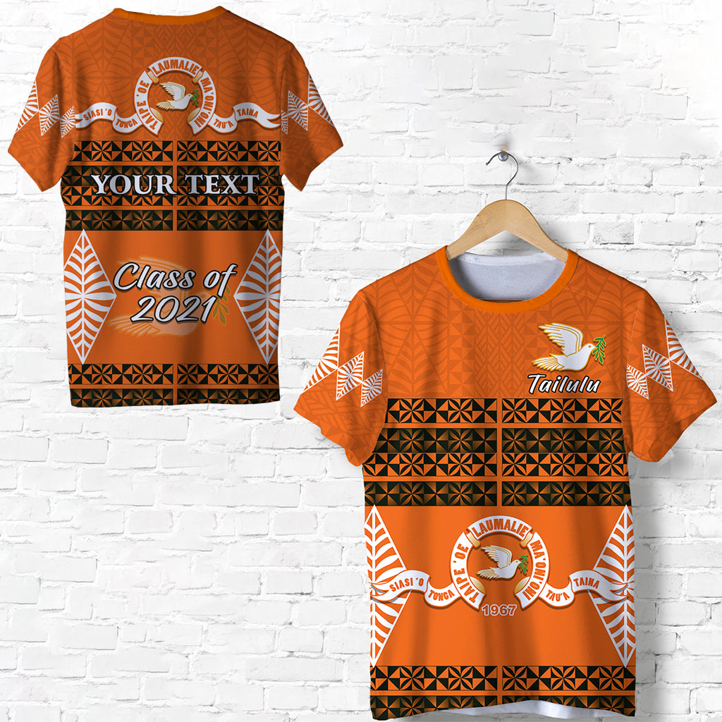 Custom Personalised Tailulu College T Shirt Tonga Pattern - Class Year And Your Text