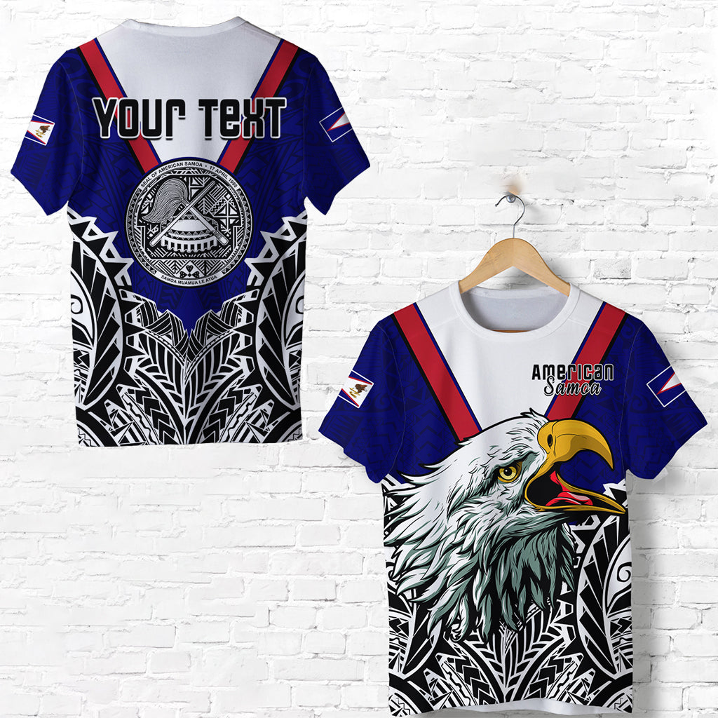 Custom Personalised American Samoa T Shirt Bald Eagle Mix Polynesian