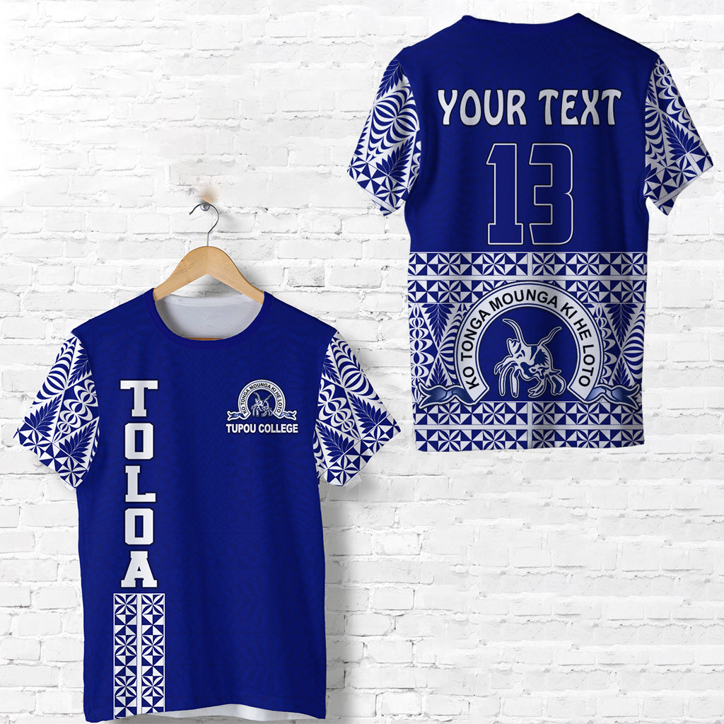 Custom Personalised Toloa T Shirt Tupou College Tonga Pattern
