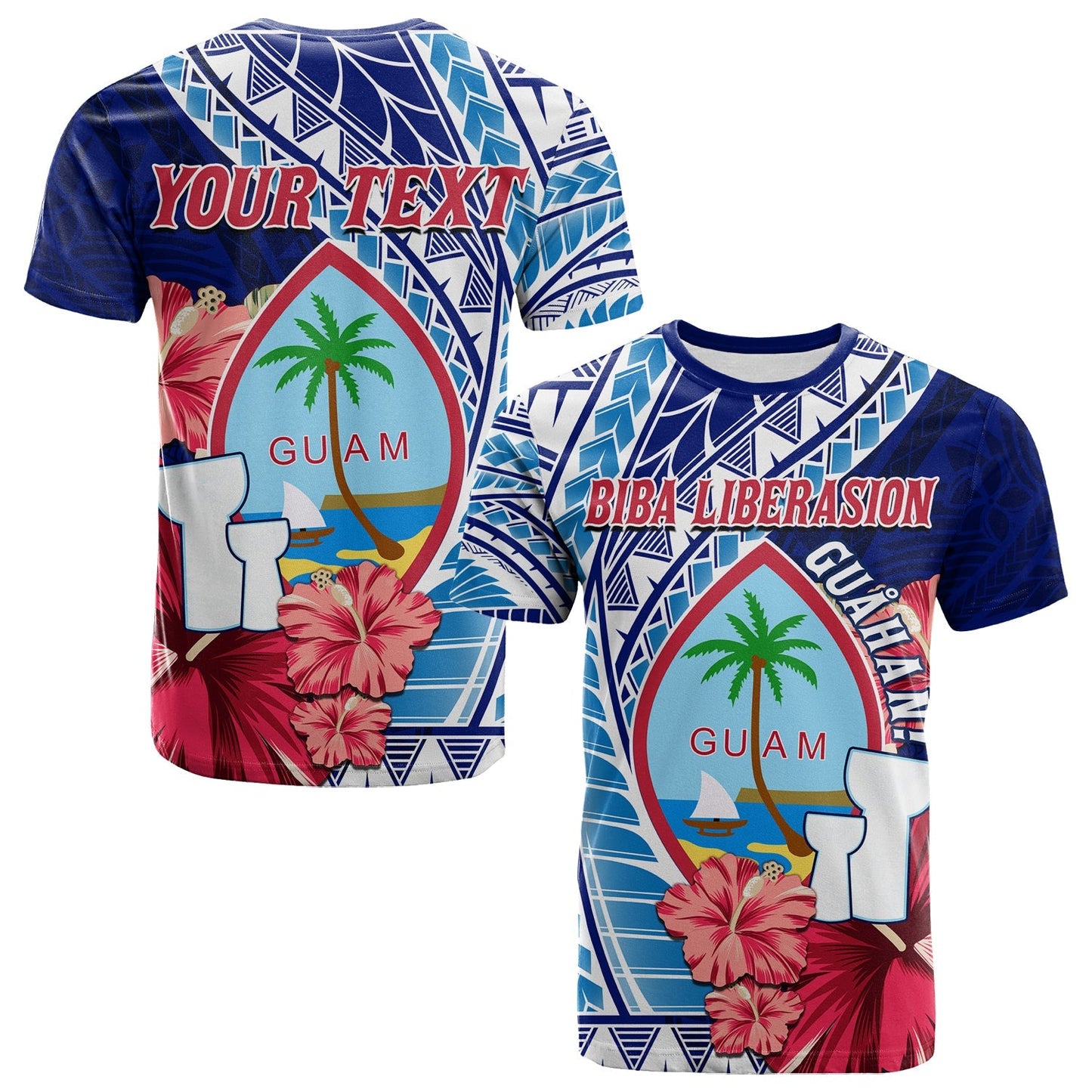 (Custom Personalised) Guam Chamorro T Shirt Happy Liberation Day Latte Stone