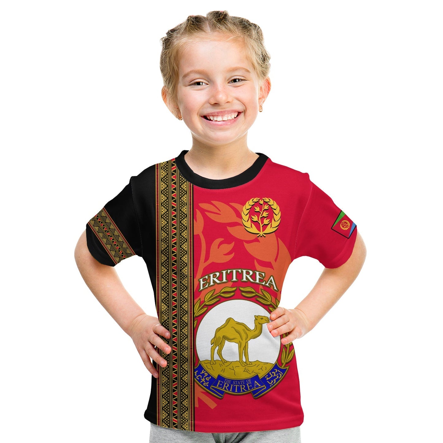 Custom Eritrea T Shirt African Pattern Happy Independence Day Version Black