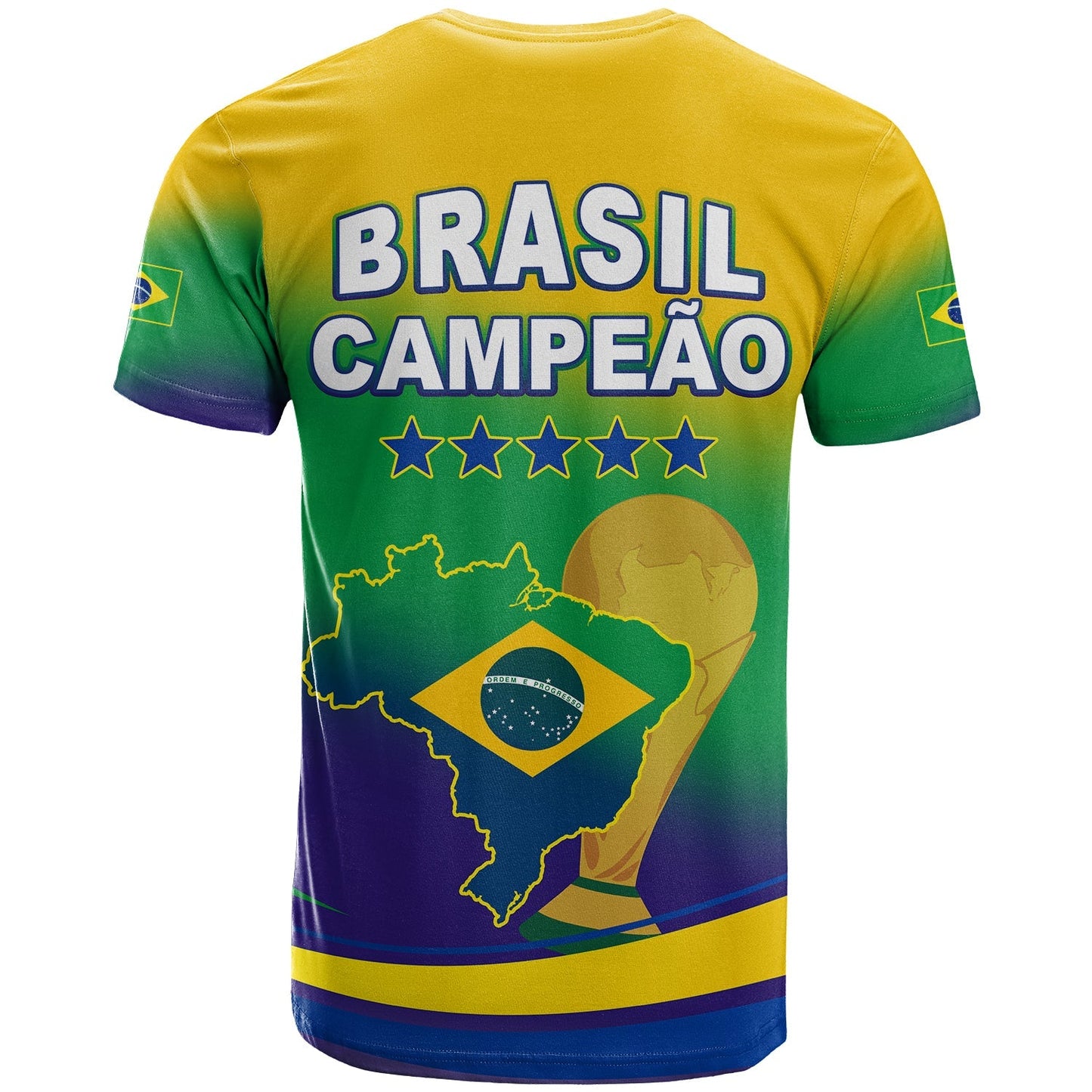 Brazil Football T Shirt Soccer 2022 World Cup Selecao Brasil Campeao Style Color Flag
