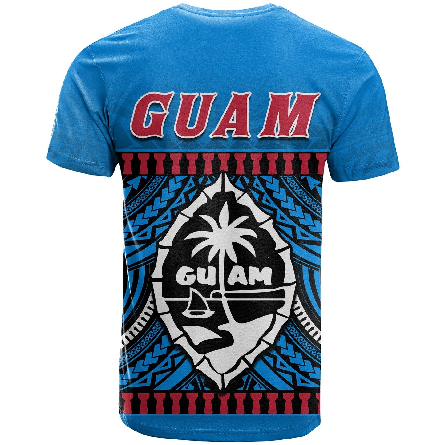 Guam Chamorro T Shirt Latte Stone Blue Polynesian Haligi