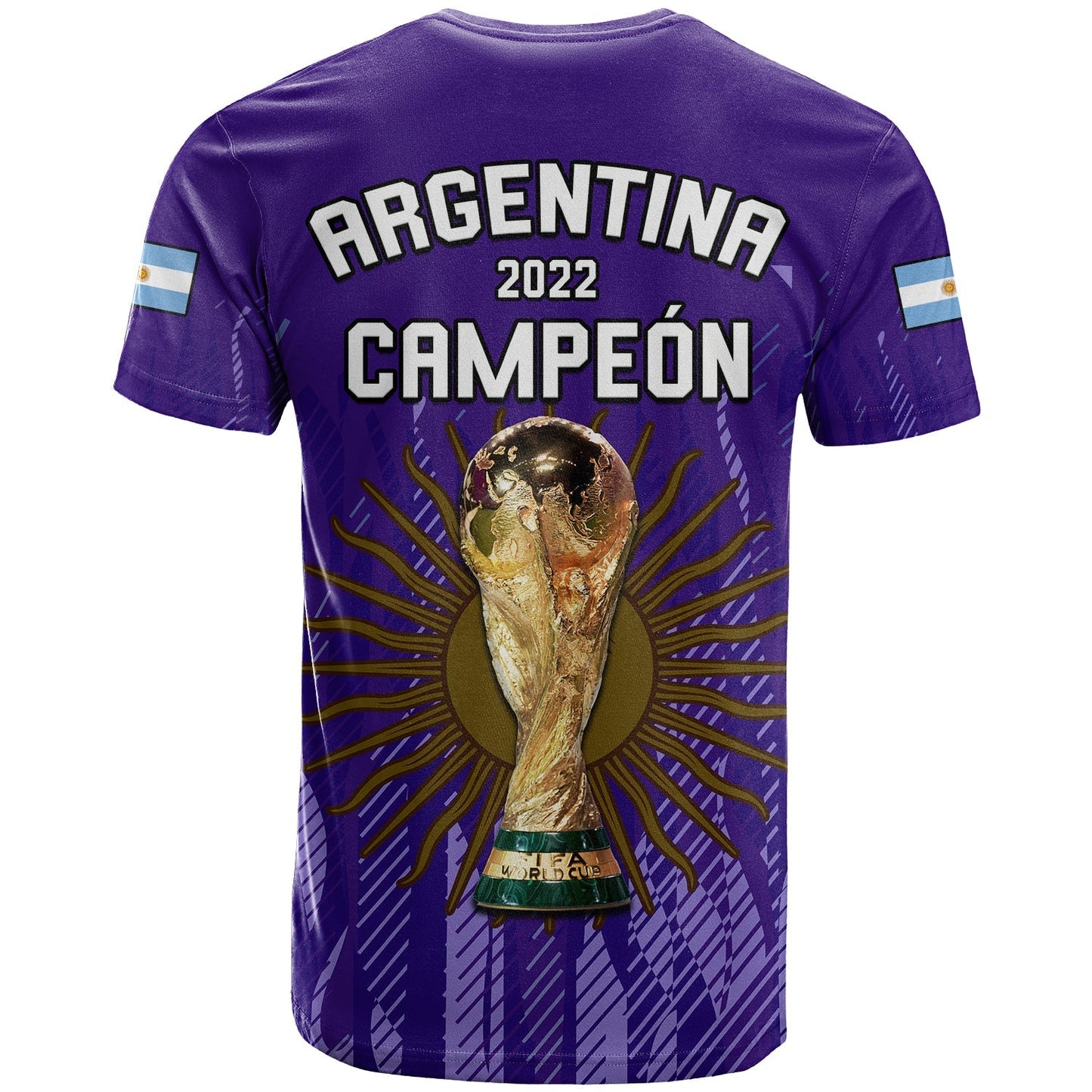 Argentina Football T Shirt La Albiceleste Campeon Proud Purple 2022