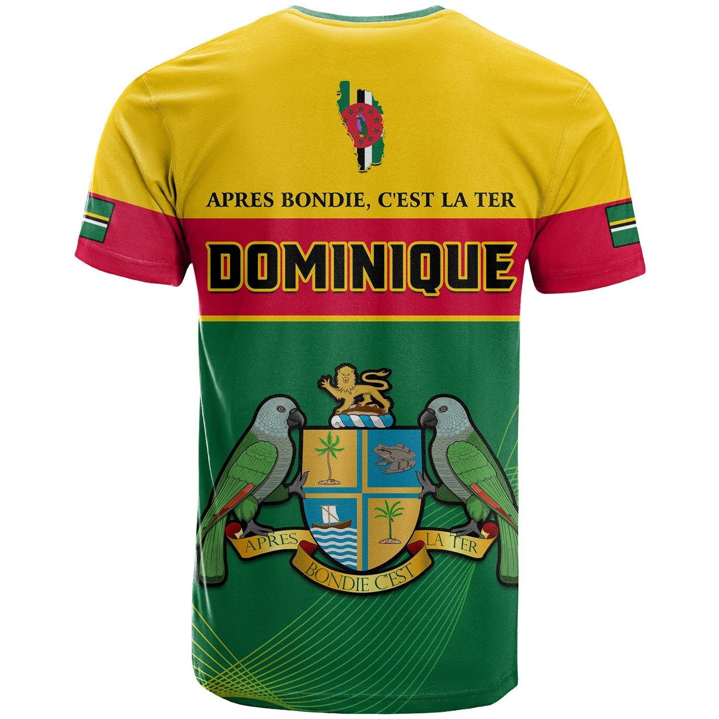 Dominica T Shirt Dominican Coat Of Arms With Map