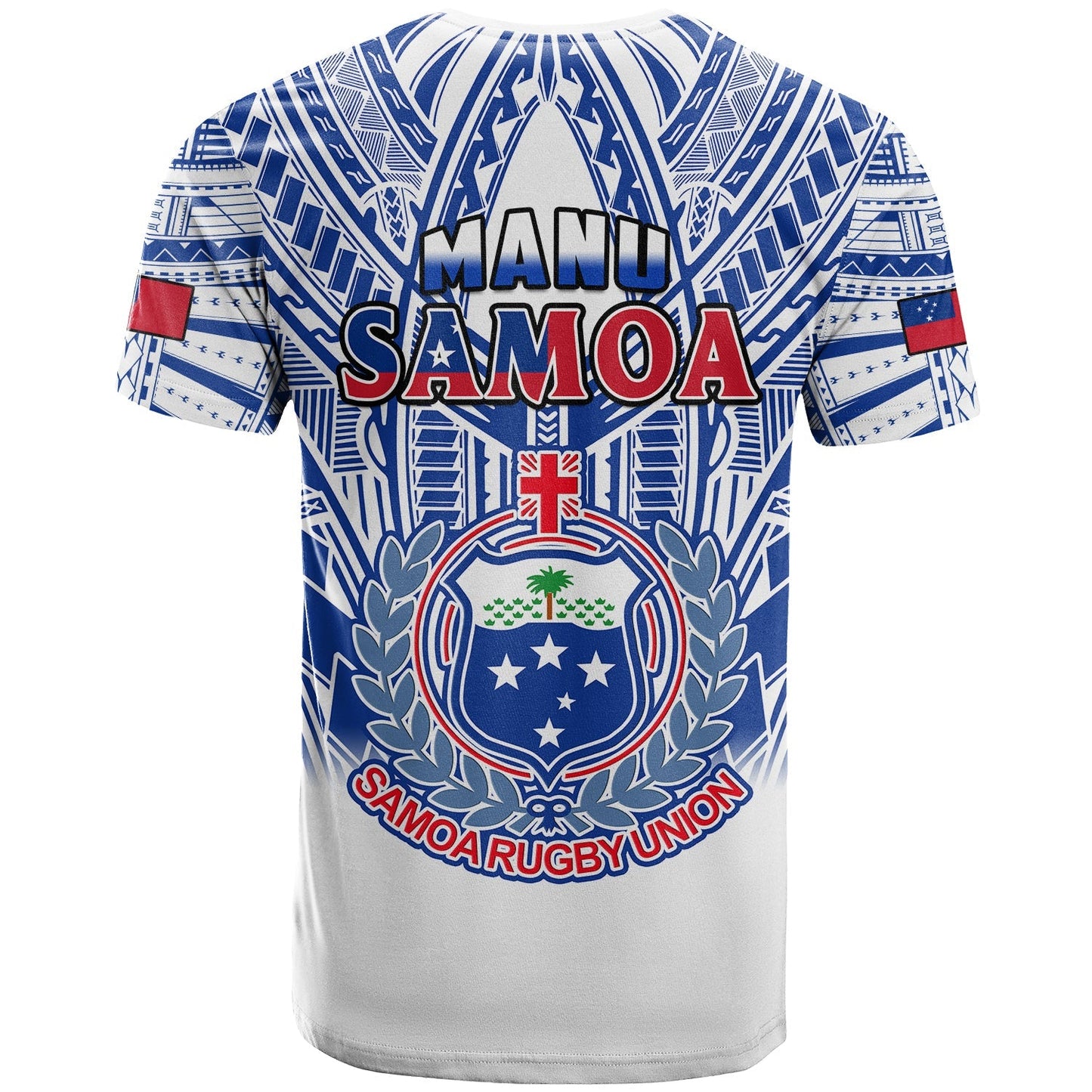 Samoa Rugby T Shirt Manu Samoa 7S Ginger White Polynesian