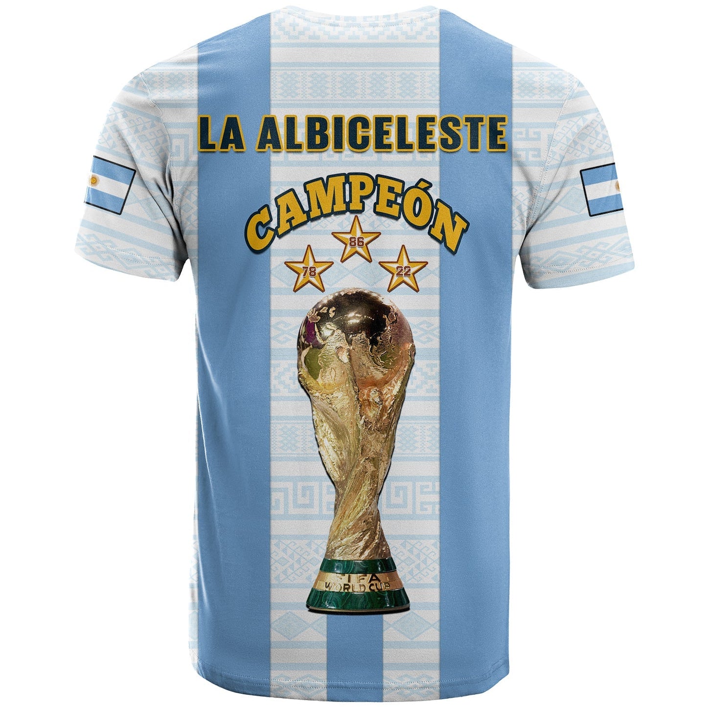 Argentina Football T Shirt World Cup La Albiceleste 3rd Champions Proud