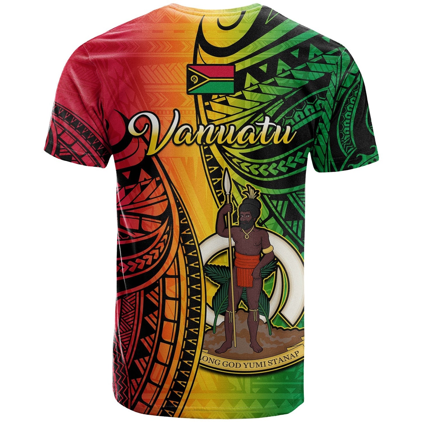 Vanuatu T Shirt Luganville Polynesian Reggae Coat Of Arms