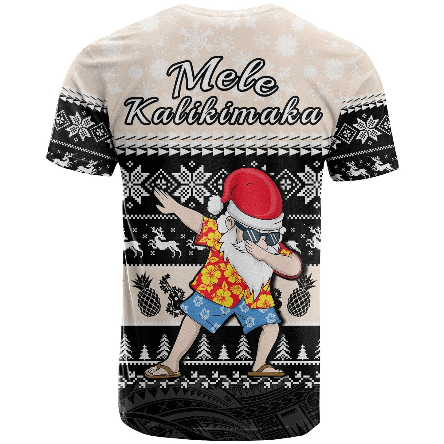 Hawaii Mele Kalikimaka T Shirt Dabbing Santa Black Merry Christmas