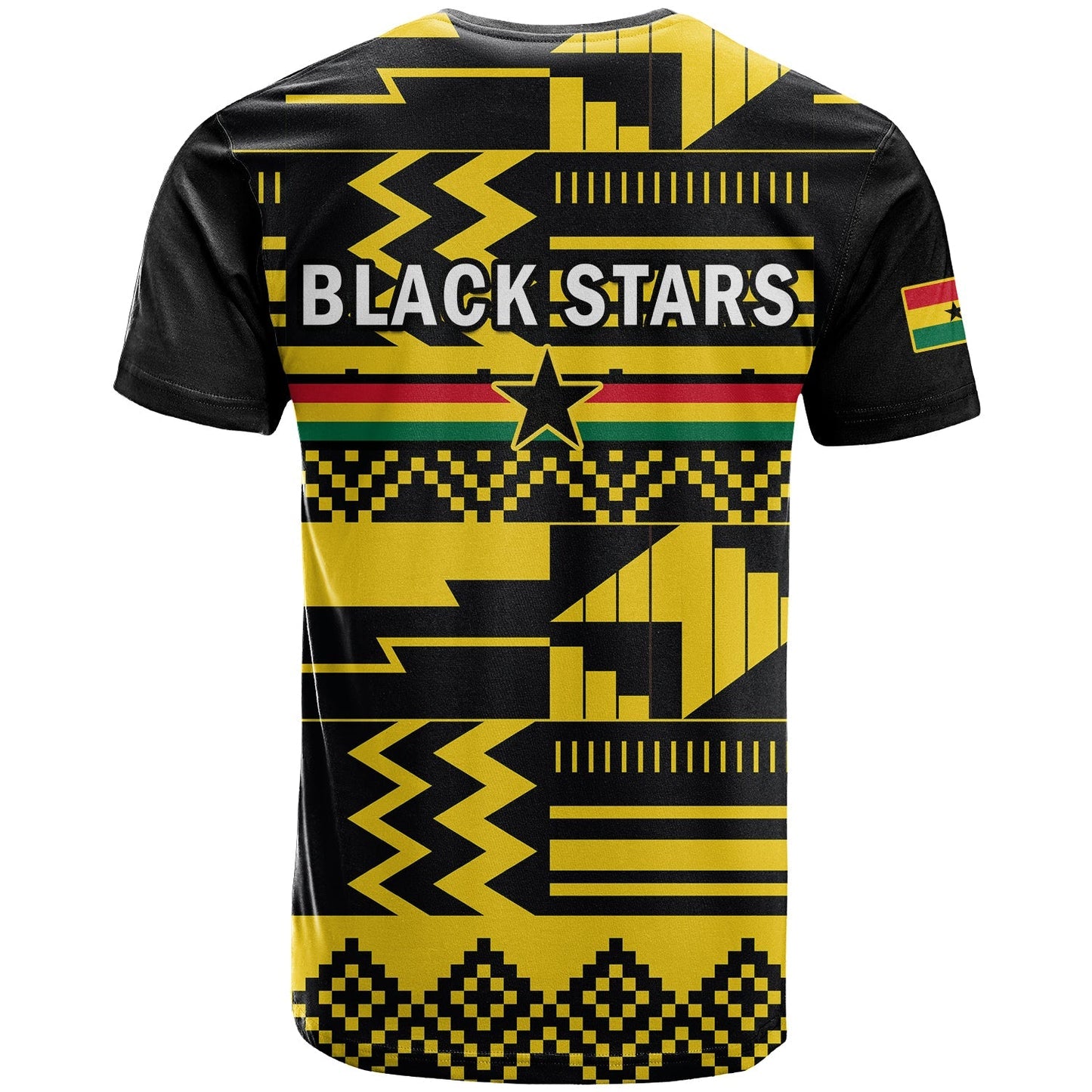 Ghana Football T Shirt Black Stars Kente World Cup 2022 Yellow