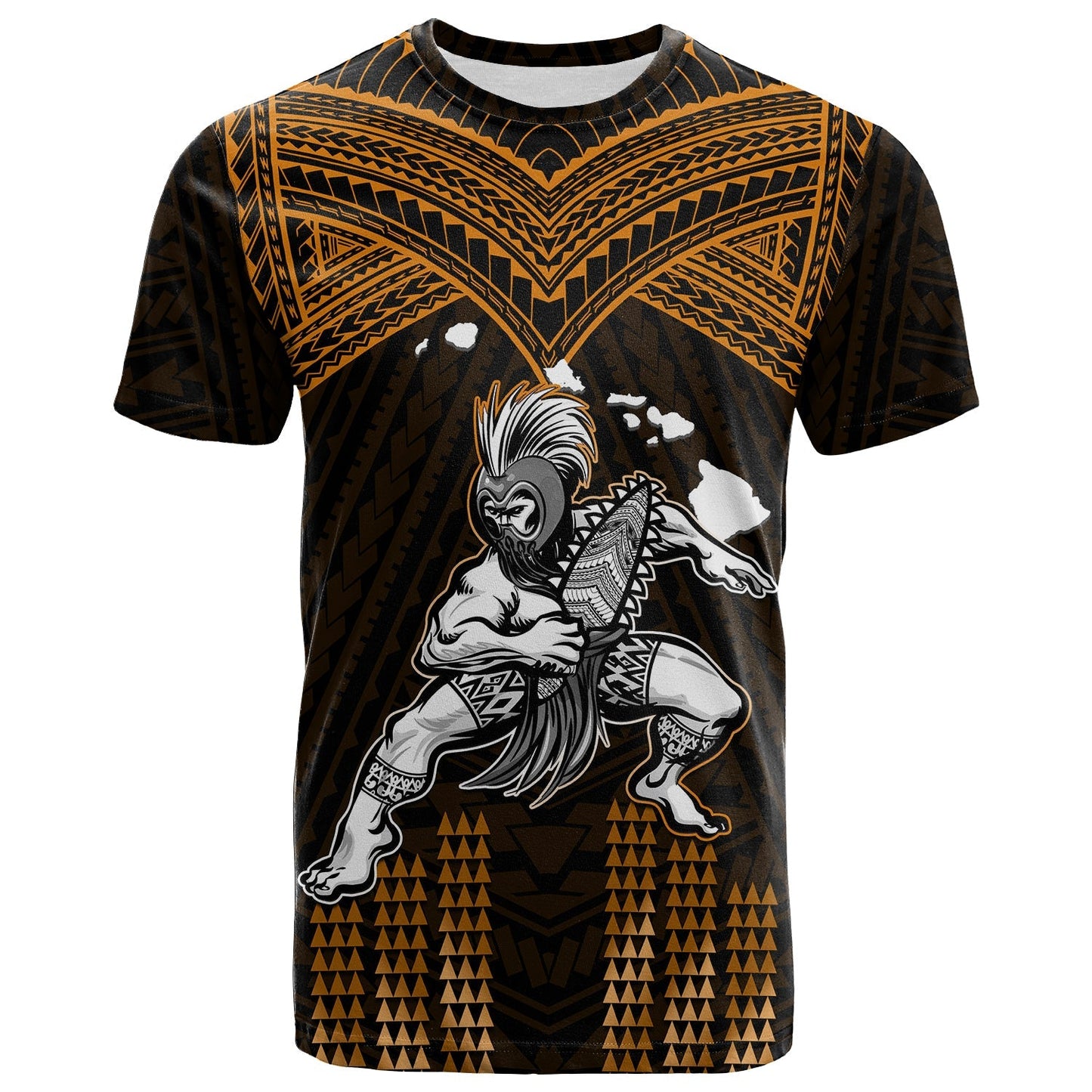 Hawaii T Shirt Hawaiian Warrior With Weapon Polynesian Ver.07