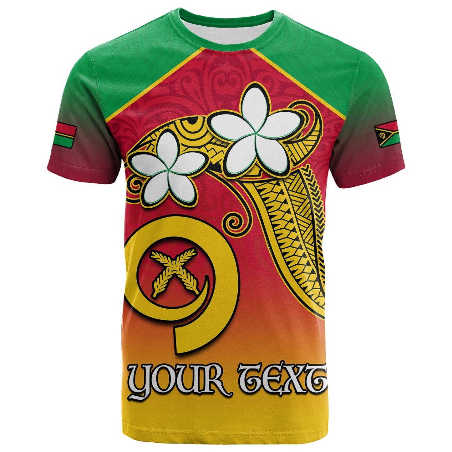 (Custom Personalised) Vanuatu Novelty T Shirt Frangipani Tropical Spa Flower
