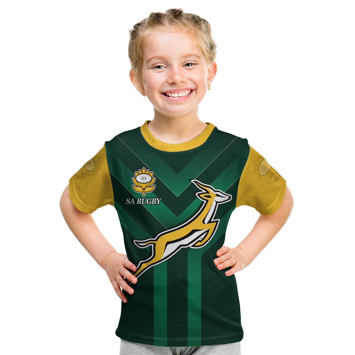 South Africa Rugby T Shirt Springboks King Protea Go Bokke