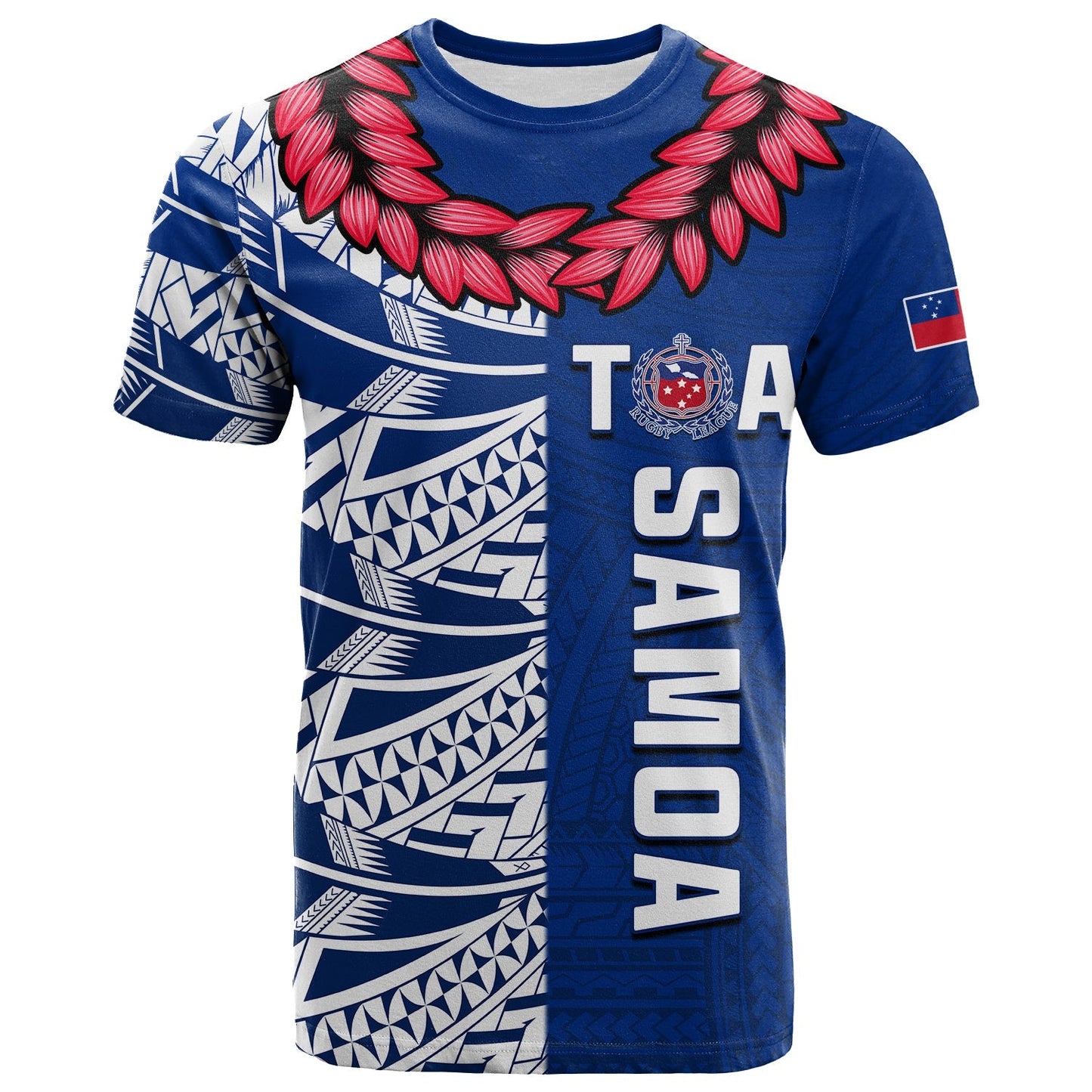 Custom Personalise Text And Number Toa Samoa Rugby T Shirt Siamupini Ula Fala Blue