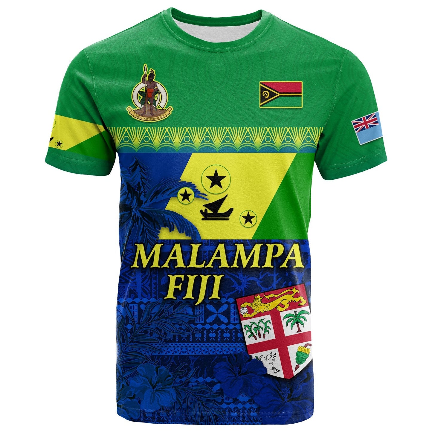 Malampa Fiji Day T Shirt Vanuatu Polynesia mix Flowers