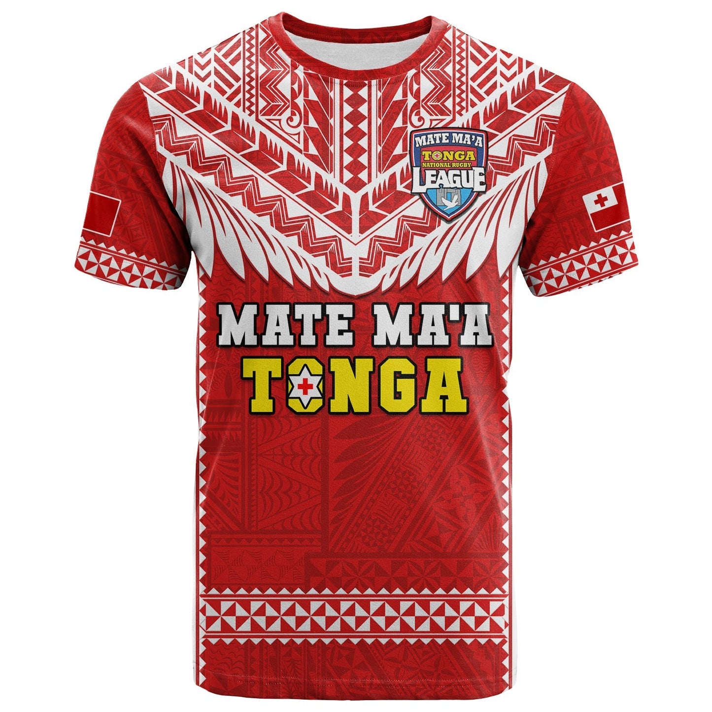 Tonga Rugby T Shirt Mate Maa Tonga Pacific Ngatu White